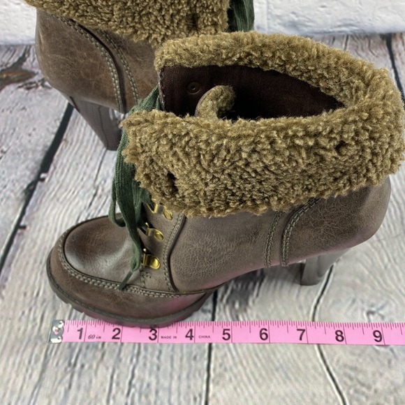 FEEGALICIOUS Brown Lace Up AnkleHigh Heel Bootie - Picture 7 of 17